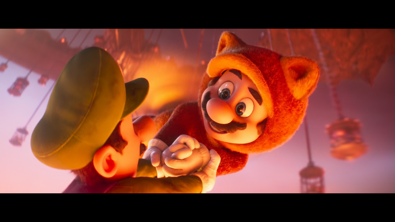 Mario sauve Luigi en plein vol